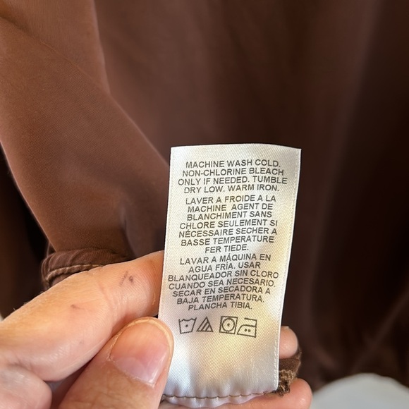 Velvet By Graham &  Spencer Leila Satin Puff Sleeve Top in Burlwood - Picture 7 of 8